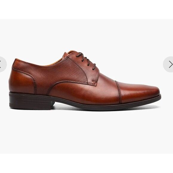 Florsheim Men's Cognac Brown Leather Jackson Cap‎ Toe Oxford Shoes